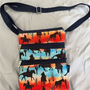 Colorful Horse Print Crossbody Bag